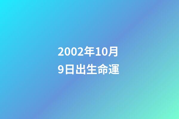 2002年10月9日出生命運 (2002年9月10日陽歷)